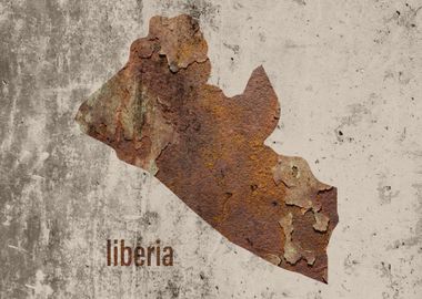 Liberia Map Rusty Cement