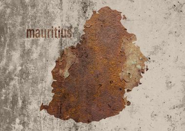 Mauritius Map Rusty Cement