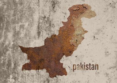 Pakistan Map Rusty Cement