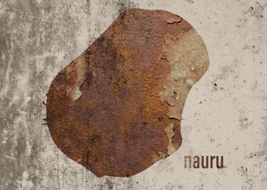 Nauru Map Rusty Cement