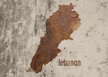 Lebanon Map Rusty Cement