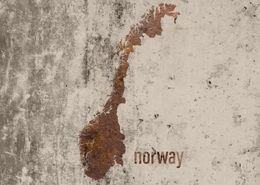 Norway Map Rusty Cement