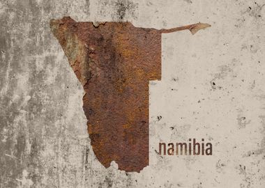 Namibia Map Rusty Cement