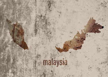 Malaysia Map Rusty Cement