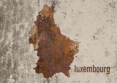 Luxembourg Map Rusty Art