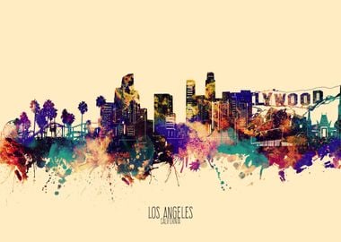 los angeles skyline yellow