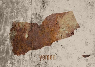 Yemen Map Rusty Cement