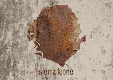 Sierra Leone Map Rusty