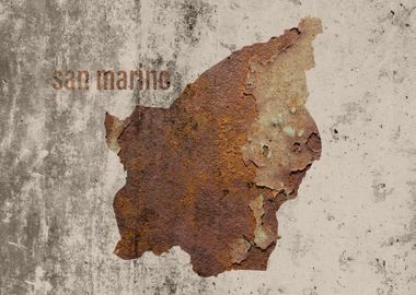 San Marino Map Rusty