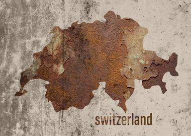 Switzerland Map Rusty