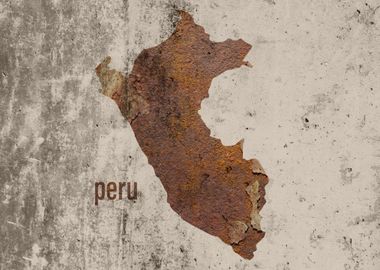 Peru Map Rusty Cement