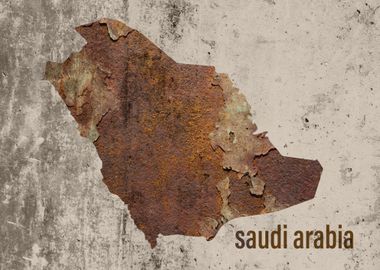 Saudi Arabia Map Rusty 