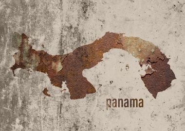 Panama Map Rusty Cement