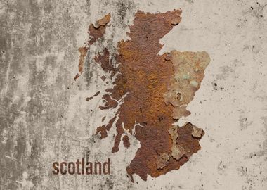 Scotland Map Rusty Cement