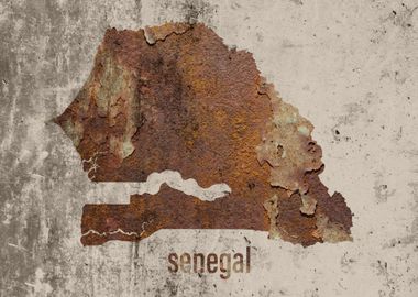 Senegal Map Rusty Cement