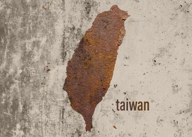 Taiwan Map Rusty Cement