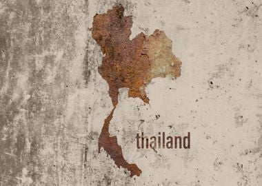 Thailand Map Rusty Cement