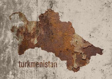 Turkmenistan Map Rusty