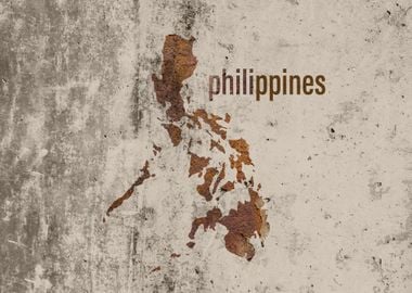 Philippines Map Rusty