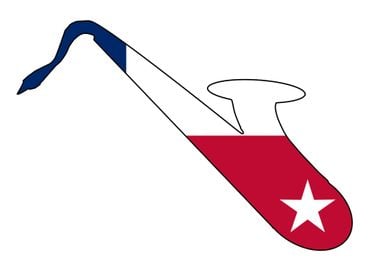 Saxophone With Texas Flag