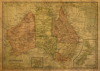 Vintage Map of Australia