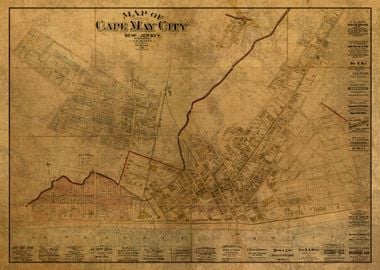 Vintage Map of Cape May