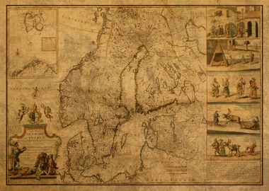 Vintage Map of Scandinavia