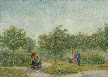 Garden with courting coupl