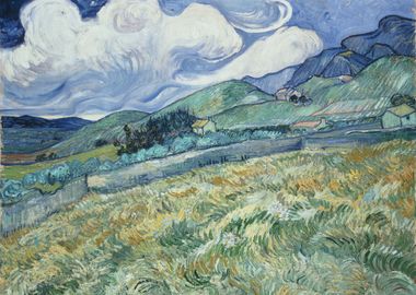 Wheat Field with Mountains