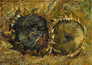 Two Cut Sunflowers 1887