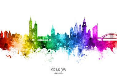 Krakow Poland Skyline