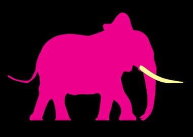 Pink Elephant On Black