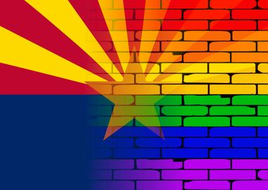 Gay Rainbow Arizona Flag