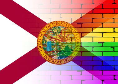 Gay Rainbow Florida Flag