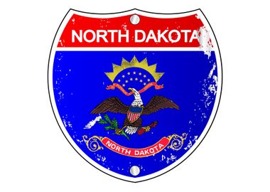 North Dakota Flag Sign