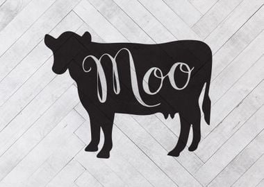 Moo Cow Farmhouse Sign