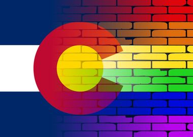 Gay Rainbow Colorado Flag