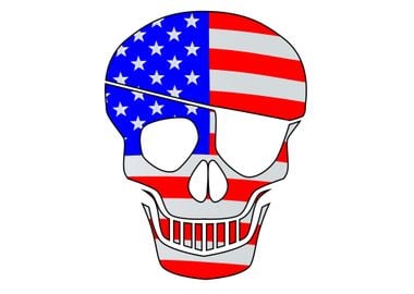 USA Flag Skull