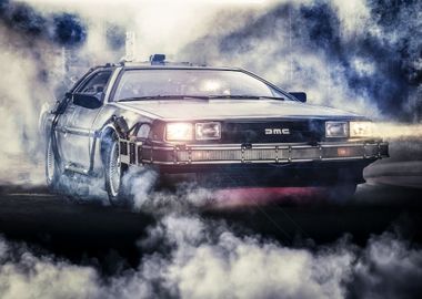 Delorean Car poster film