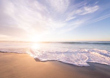 milky waves on the beach