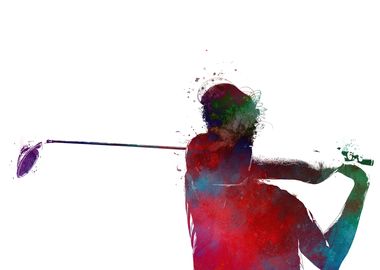 Golfing sport art