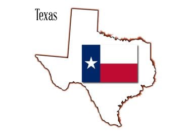 Texas Map and Flag