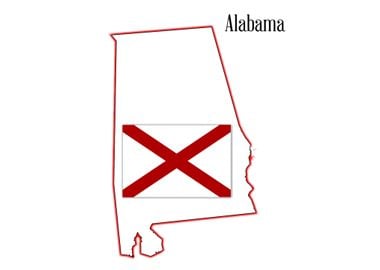 Alabama State Flag and Map