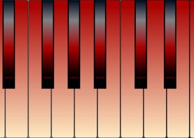 Red Piano Keys