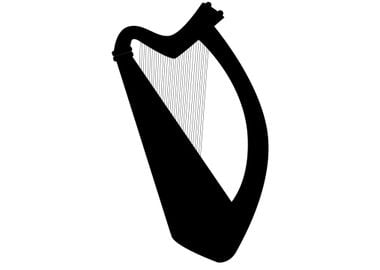 Irish Harp in Silhouette