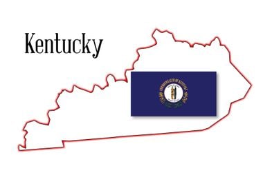 Kentucky State Map Flag