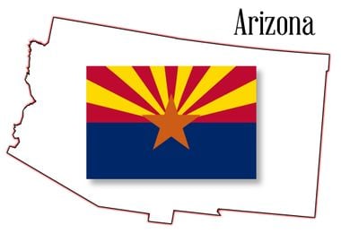 Arizona State Map and Flag