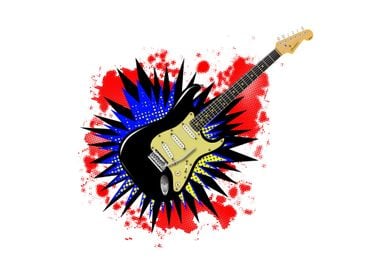 Guitar Cartoon Explosion