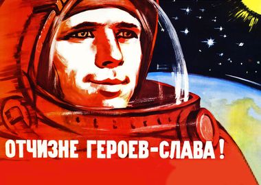 Soviet Cosmonaut is Space