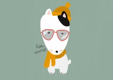 Bull Terrier winter scarf 